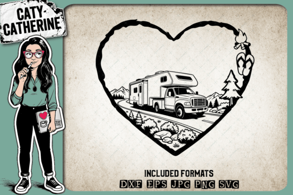 Download Camping Love Heart Truck &amp; Fifth Wheel - Love heart Collection