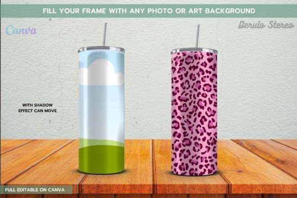 Download 20oz Tumbler Template Mockup Canva Frame - Tumbler template Collection